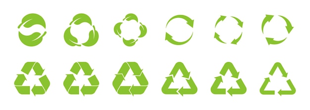 Diverse Green Recycling Symbols Representing Sustainability | Jiffy Designs