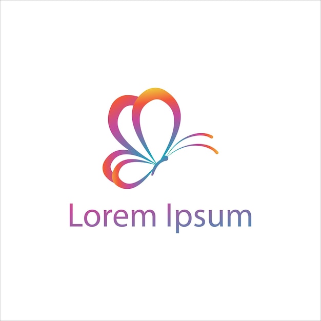 Colorful Abstract Butterfly Logo with Lorem Ipsum Text | Jiffy Designs