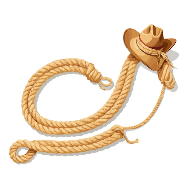 Rustic Cowboy Hat and Lasso Rope Illustration | Jiffy Designs
