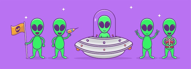 Whimsical Alien Encounter: Friendly Extraterrestrials in Vibrant ...