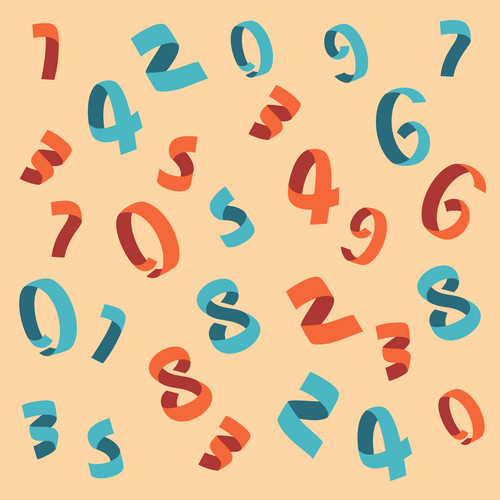 Different Colors Gift Ribbons. Numbers. Pattern, Background. Strips Or ...