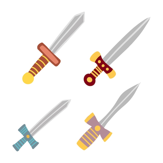 Vibrant Collection of Stylized Swords and Blades | Jiffy Designs
