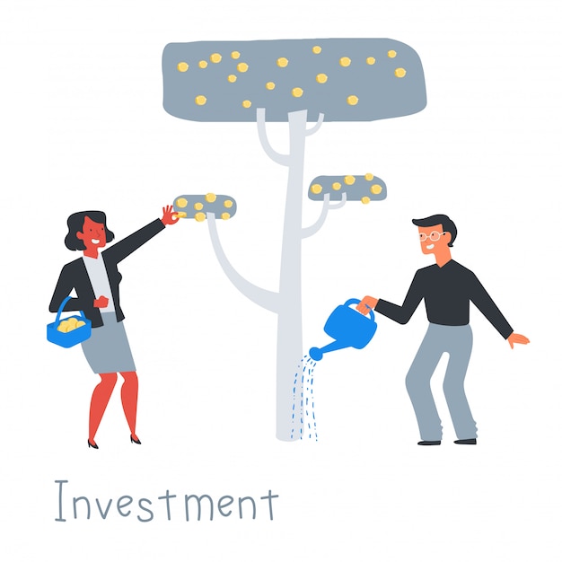 Illustration of People Investing and Generating Wealth | Jiffy Designs