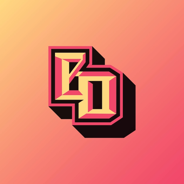 Vibrant Geometric Monogram Design in Pink and Yellow | Jiffy Designs