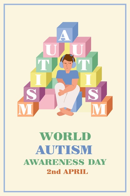 Colorful Autism Awareness Blocks with Smiling Child | Jiffy Designs