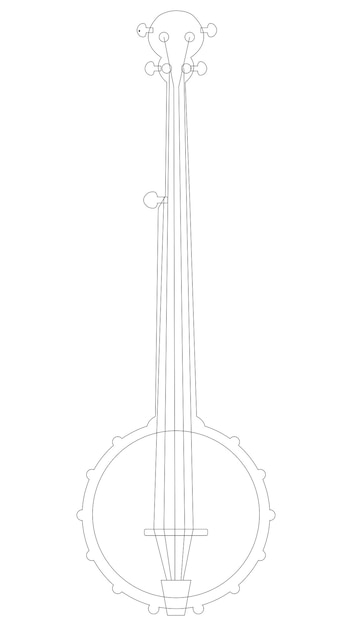 Elegant Outline of a Stringed Musical Instrument | Jiffy Designs