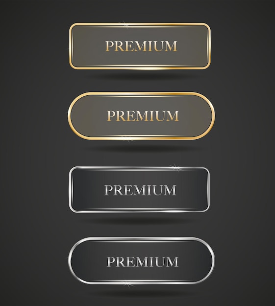 Elegant Gold and Transparent Premium Labels on Dark Background | Jiffy ...