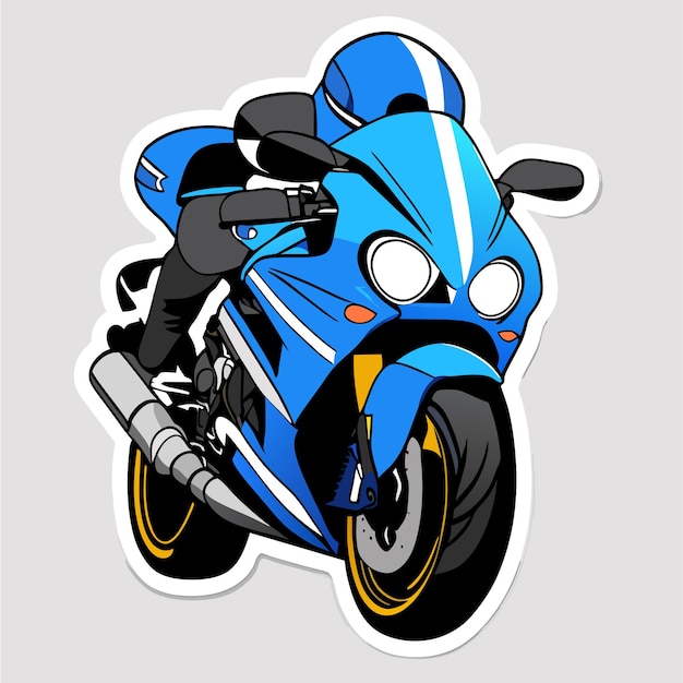 Sleek and Powerful Blue Superbike Speeds Ahead | Jiffy Designs