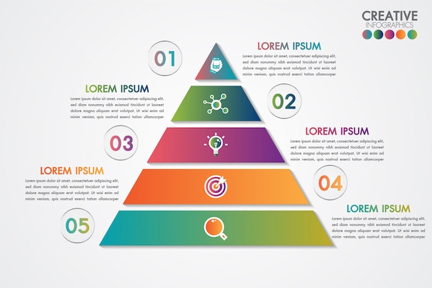 Vibrant Pyramid of Creative Concepts and Numbered Elements | Jiffy Designs