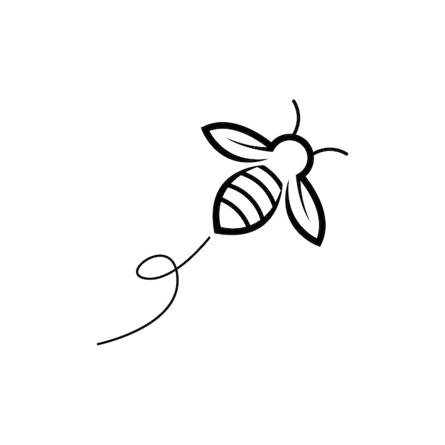 Minimalist Bee Illustration with Graceful Silhouette | Jiffy Designs