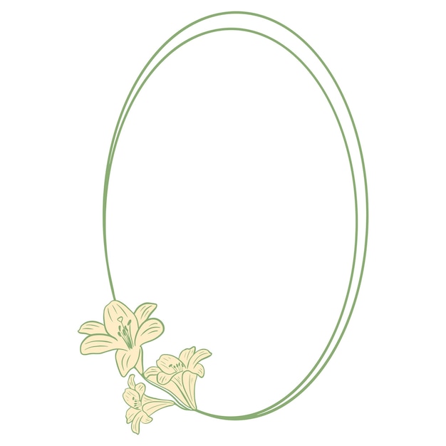 Elegant Floral Oval Frame with Delicate Blooms | Jiffy Designs