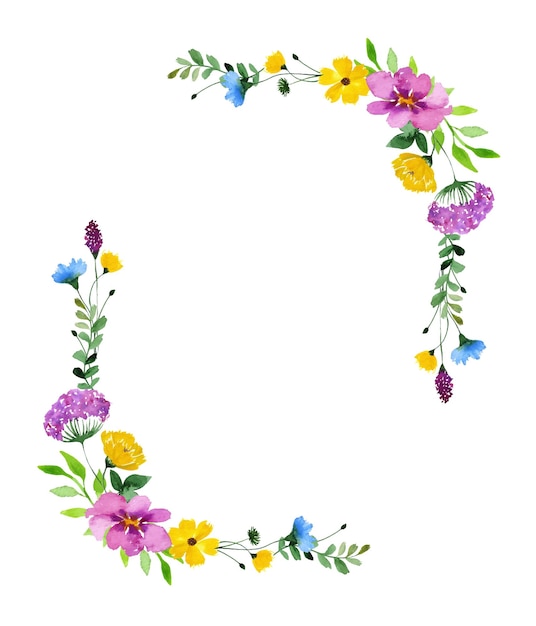 Vibrant Floral Frame with Colorful Blooms and Greenery | Jiffy Designs
