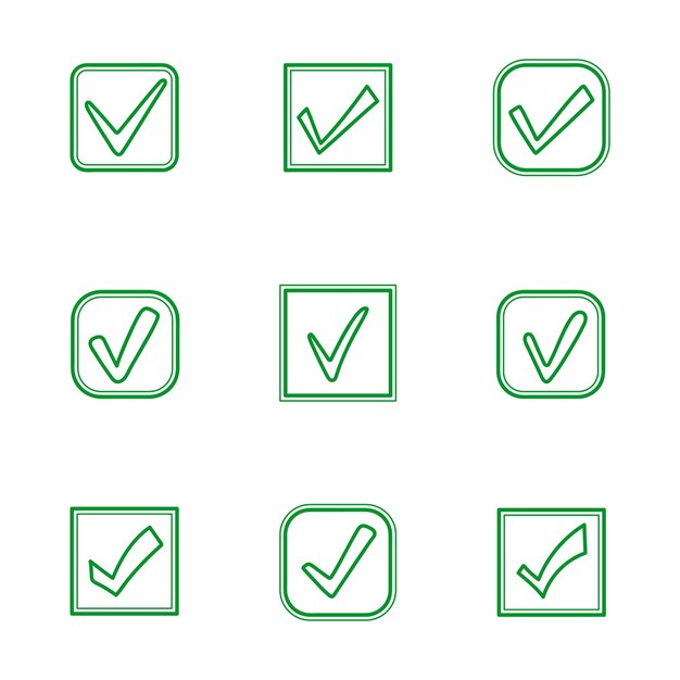 Minimalist Green Checkmark Icons Set | Jiffy Designs