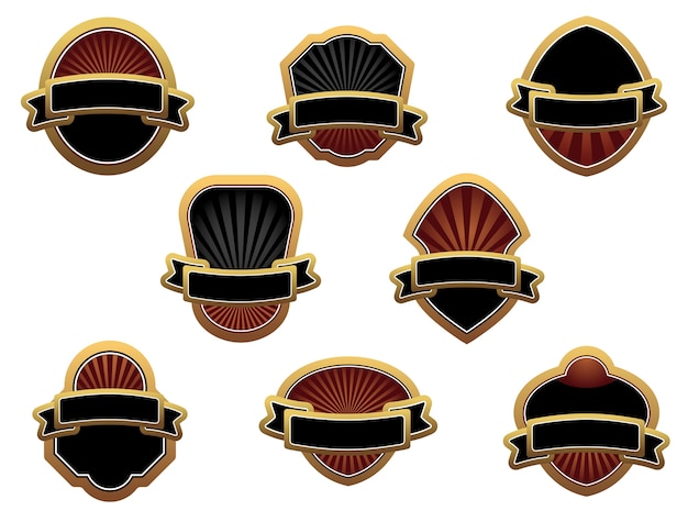 Elegant Retro-Inspired Emblem Collection with Vibrant Sunburst Designs ...