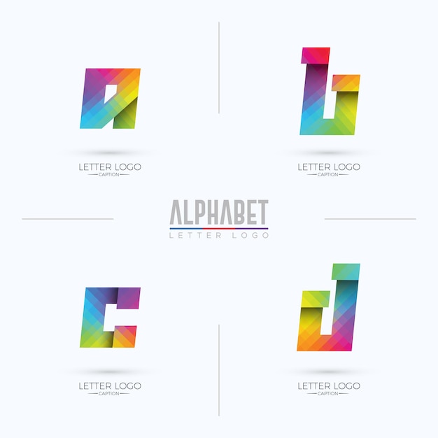 Vibrant Geometric Letter Logos in Colorful Abstract Shapes | Jiffy Designs
