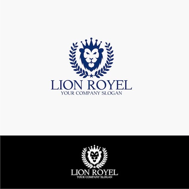 Majestic Lion Emblem with Laurel Wreath and Crown | Jiffy Designs