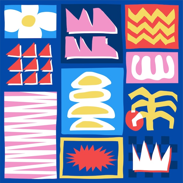 Vibrant Geometric Shapes and Patterns in Playful Composition | Jiffy ...