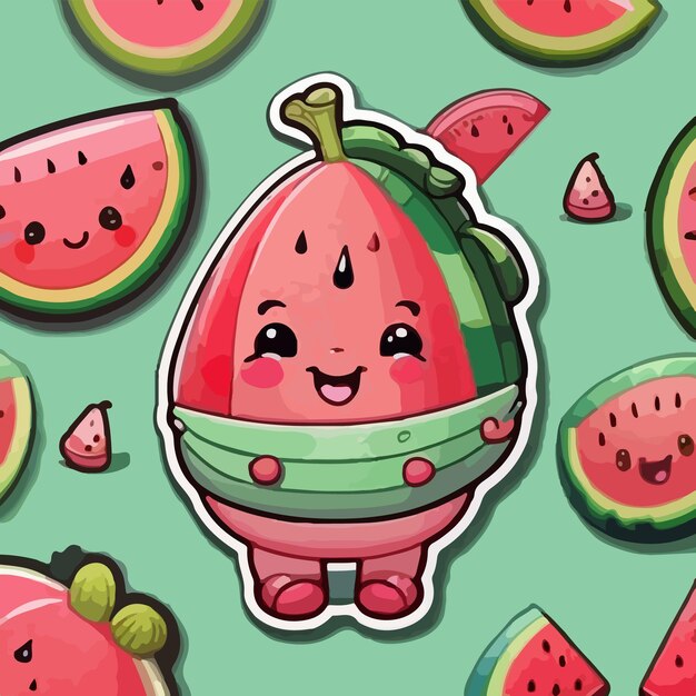 Cheerful Watermelon Characters in Vibrant Cartoon Style | Jiffy Designs