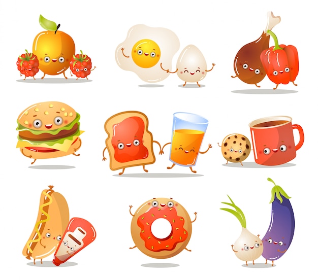 Delightful Collection of Adorable Illustrated Food Characters | Jiffy ...