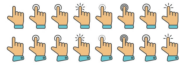 Diverse Hand Gesture Icons Showcasing Digital Interactivity | Jiffy Designs