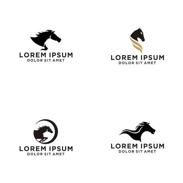 Powerful Stallion Silhouettes: A Striking Equine Emblem Collection ...