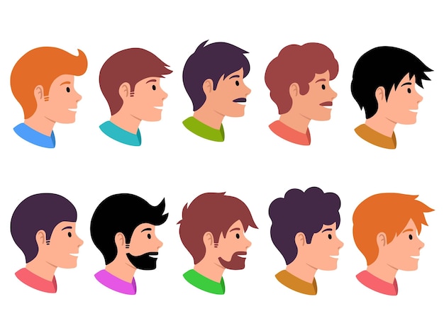 Diverse Profiles: A Vibrant Collection of Stylized Character Portraits ...