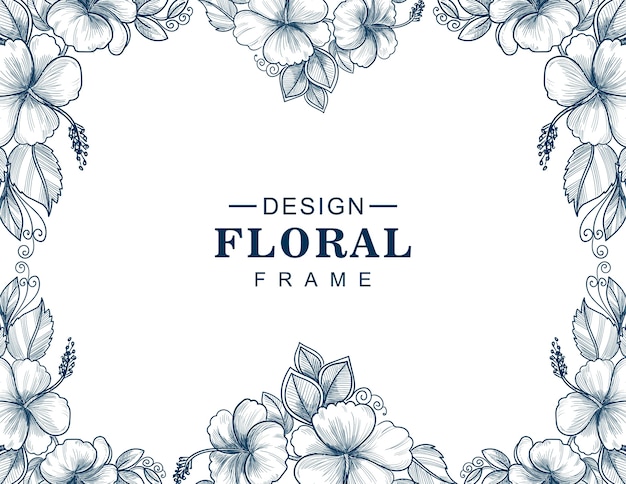 Elegant Floral Frame with Delicate Blooms and Foliage | Jiffy Designs