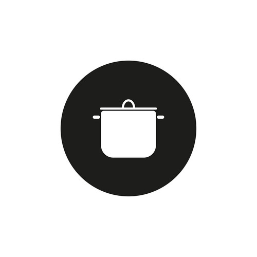 Pot Icon. White Pot In A Black Circle. Vector Illustration. Stock Image ...