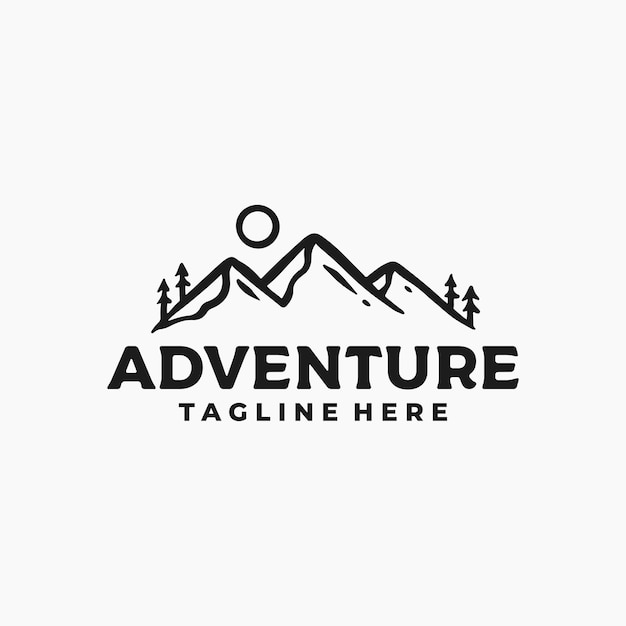 Captivating Mountain Silhouette with Adventure Tagline | Jiffy Designs