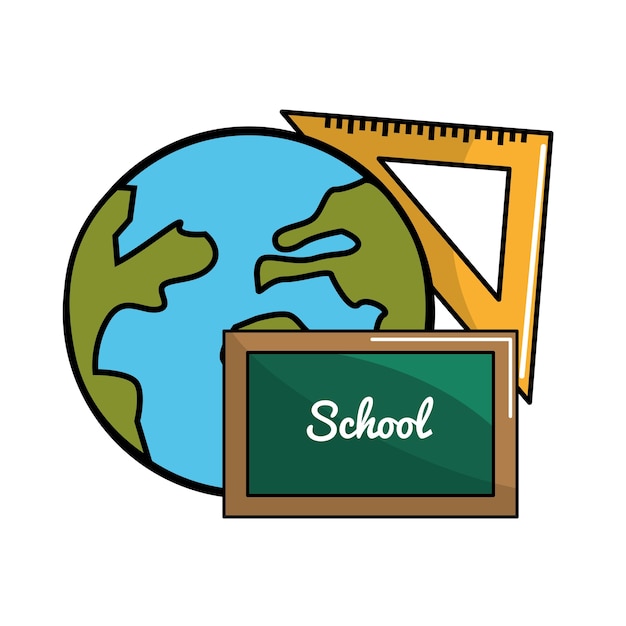 Global Education: Chalkboard, Ruler, and World Globe | Jiffy Designs