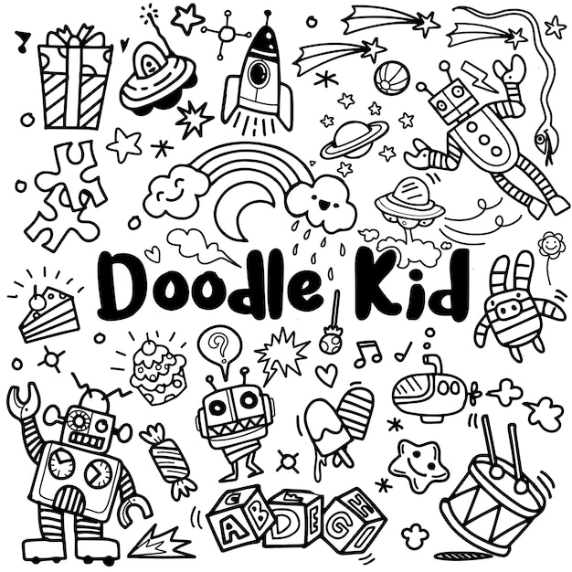 Whimsical Doodle World: Playful Icons and Symbols | Jiffy Designs