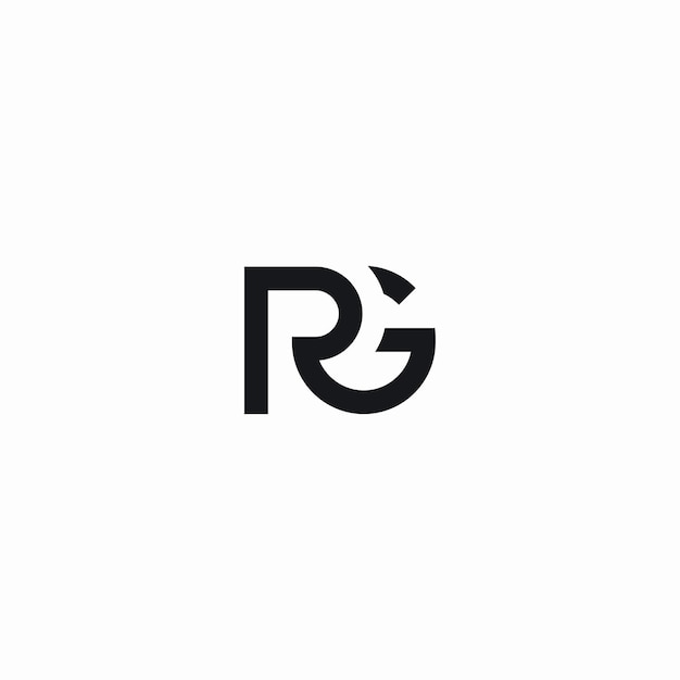 Minimalist Monogram Logo with Stylized Letter R and G Jiffy Designs