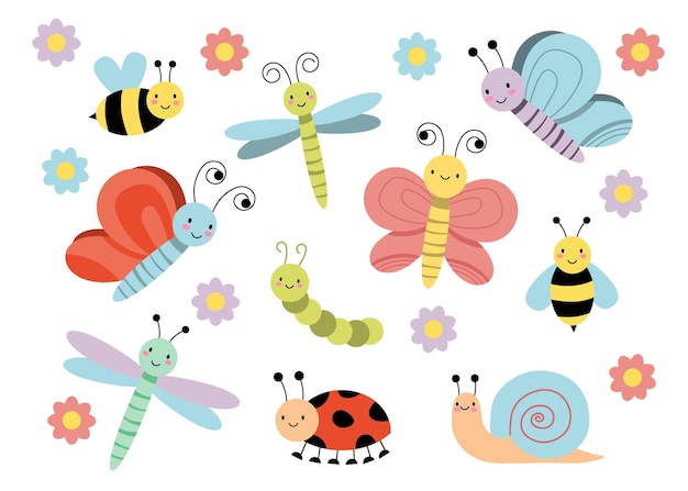 Charming Collection of Whimsical Insect and Bug Illustrations | Jiffy ...