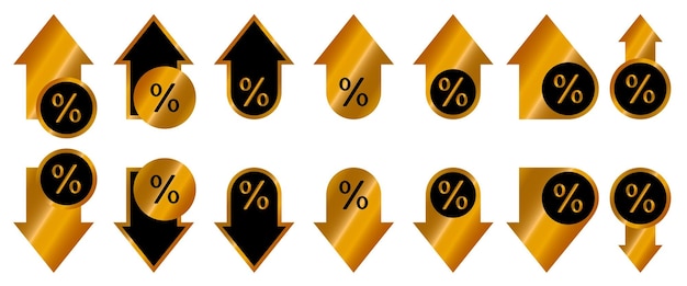 Vibrant Percentage Arrows: A Dynamic Visual Representation | Jiffy Designs