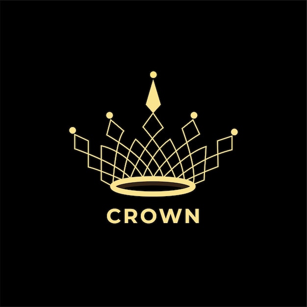 Elegant Golden Crown Emblem on Sleek Black Background | Jiffy Designs