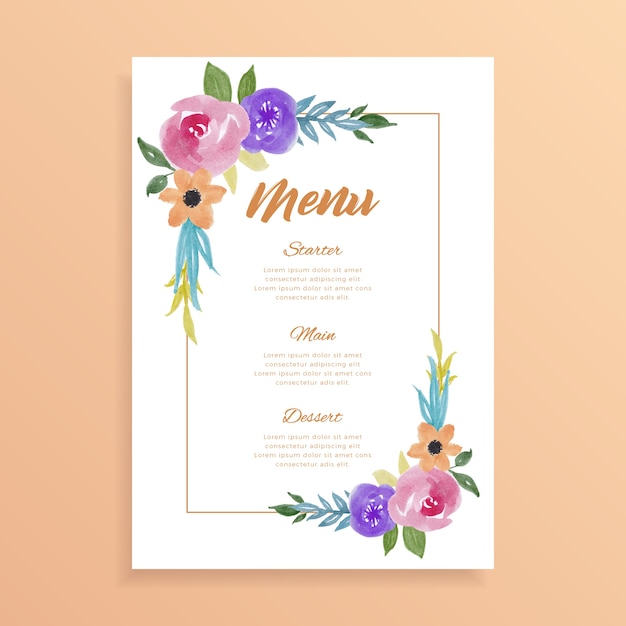 Vibrant Floral Frame Adorns Elegant Menu Design | Jiffy Designs