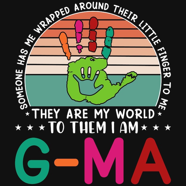 Vibrant Handprint Graphic Celebrates the Joy of G-ma | Jiffy Designs