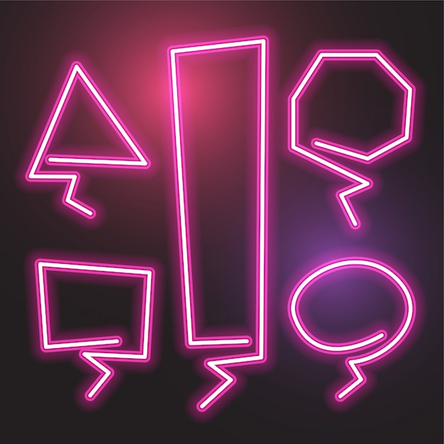 Vibrant Neon Geometric Shapes in Captivating Pink Hues | Jiffy Designs