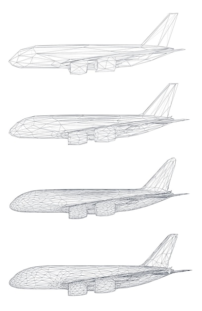 Sleek and Streamlined Airplane Silhouettes in Minimalist Design | Jiffy ...