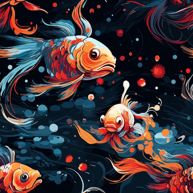 Vibrant Underwater Dreamscape with Captivating Koi Fish | Jiffy Designs