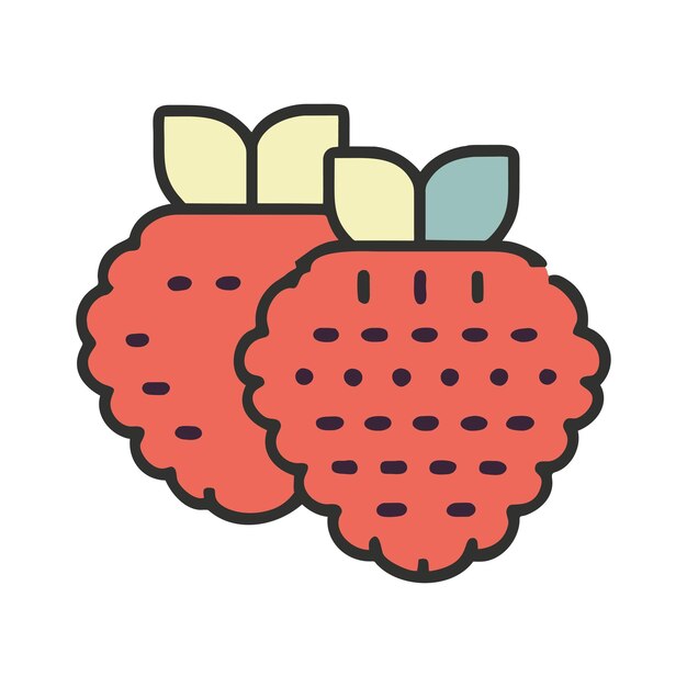 Vibrant Raspberry Duo with Stylized Leaves | Jiffy Designs