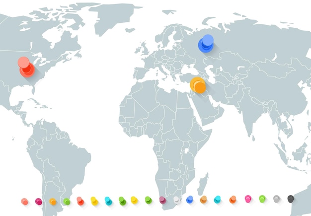 Vibrant Pinpoints on a Global Map Backdrop | Jiffy Designs