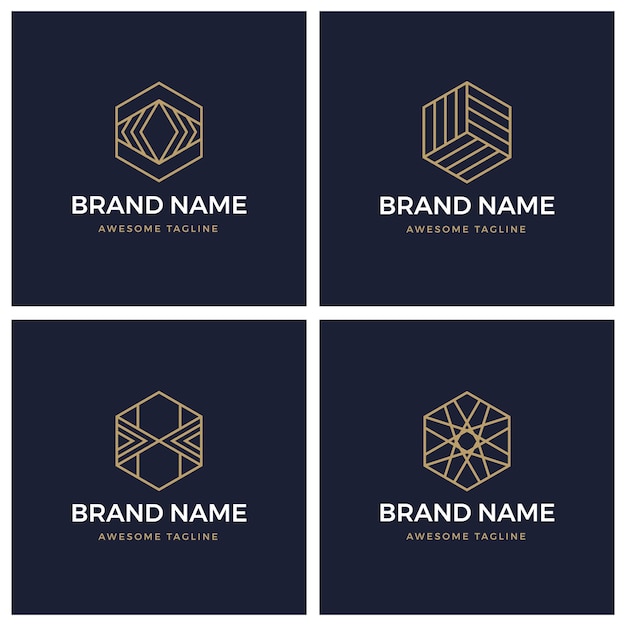 Elegant Geometric Brand Logos and Symbols Collection | Jiffy Designs