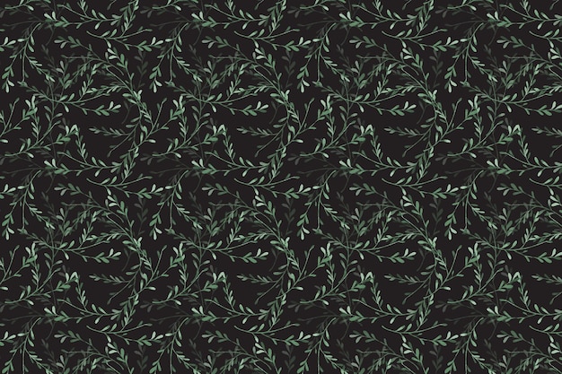 Intricate Leafy Vines Pattern on Dark Background | Jiffy Designs