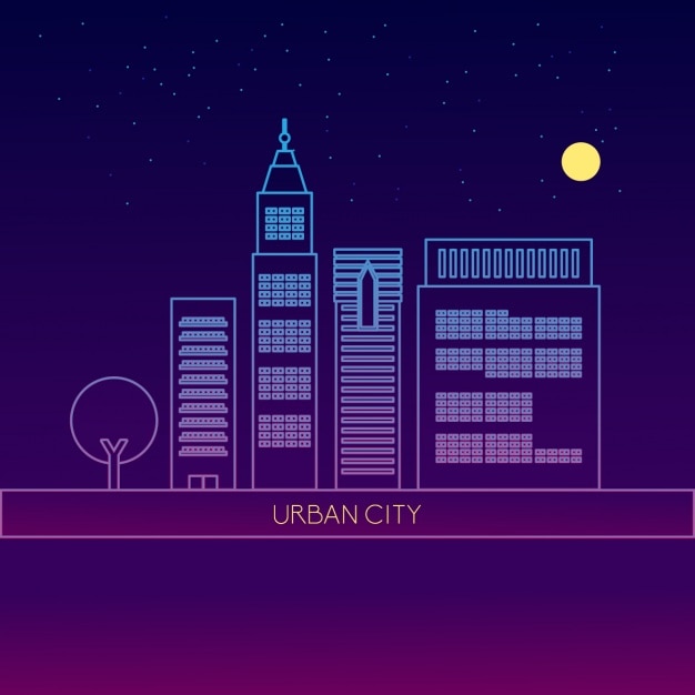 Glowing Cityscape Under a Starry Night Sky | Jiffy Designs