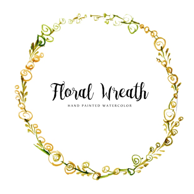 Elegant Golden Floral Wreath Illustration with Calligraphic Text ...