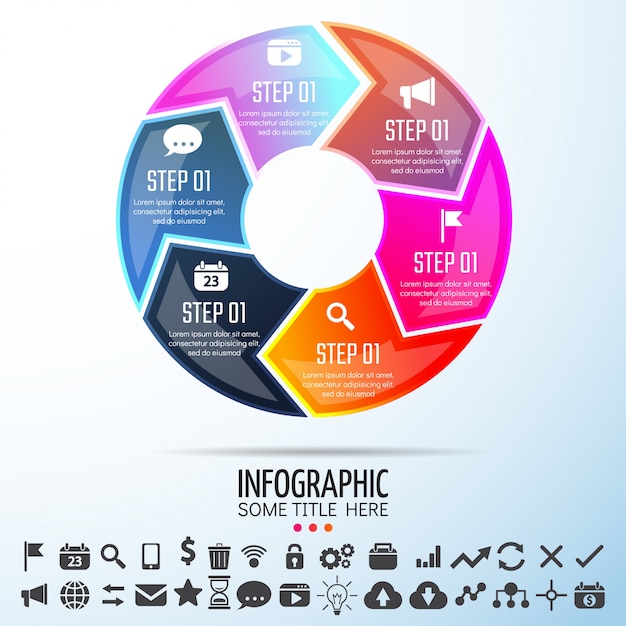 Vibrant Circular Step-by-Step Infographic with Icons and Text | Jiffy ...