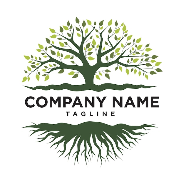 Flourishing Tree Logo with Vibrant Foliage and Roots | Jiffy Designs