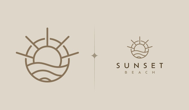 Minimalist Sunset Beach Logo with Serene Landscape | Jiffy Designs