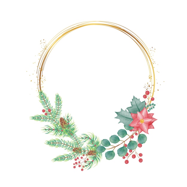 Elegant Floral Wreath with Golden Frame | Jiffy Designs